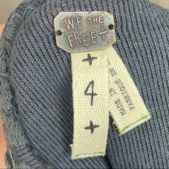 We The Free Blue Double Breasted Victorian Lace Cropped Jacket - Picture 8 of 10